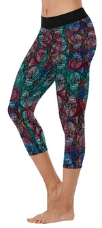 "Sugar Skull" Capri Style Leggings