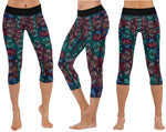 "Sugar Skull" Capri Style Leggings