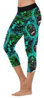 "Smiling Skull" Capri Style Leggings