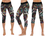 "Checkered Tree" Capri Style Leggings