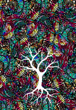 "Checkered Tree" Capri Style Leggings